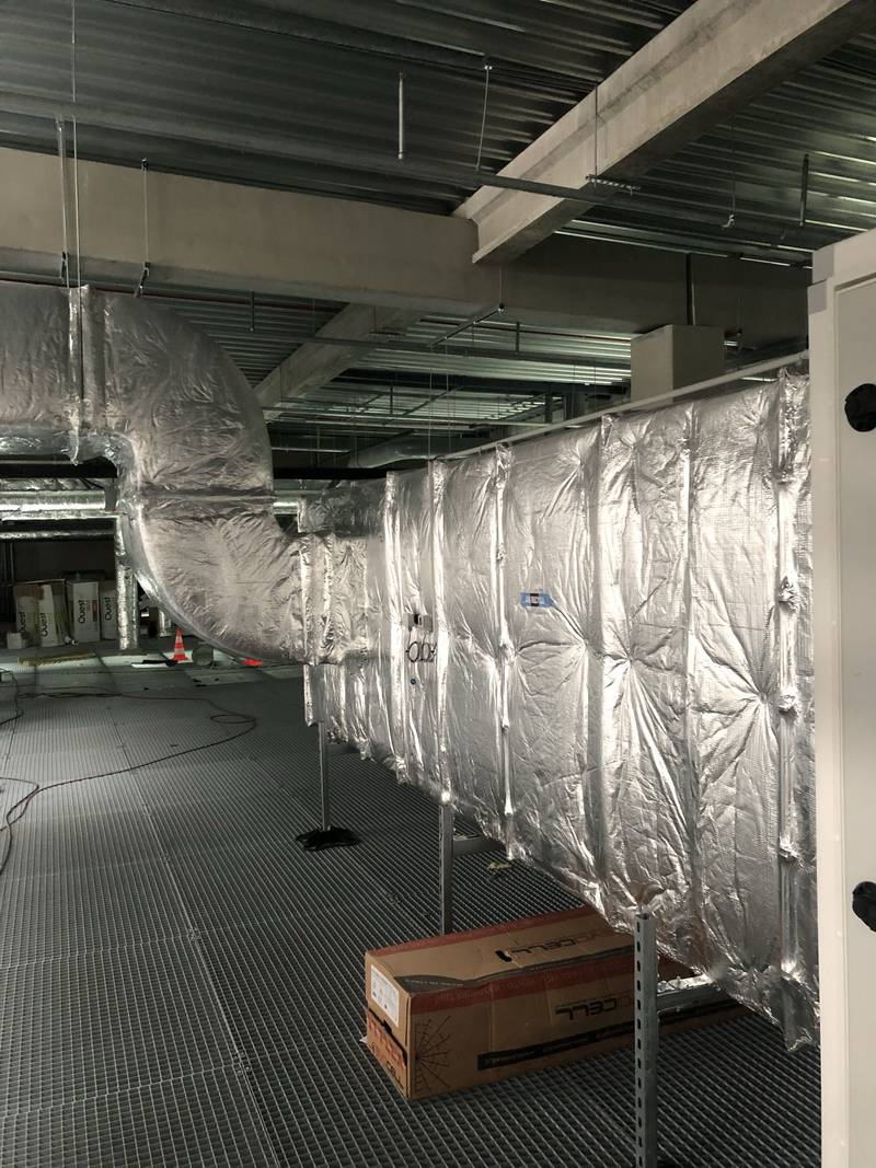 Gaines de ventilation calorifugées — plateau technique